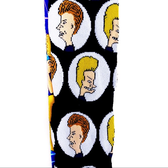 🆕 Beavis and Butt-Head Butthead MTV Retro 90s Crew Socks Mens Womens - Picture 7 of 8